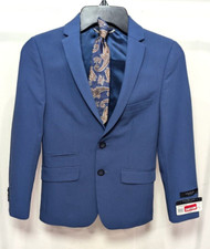 Marc New York Boys Two Buttons Long Sleeves Plain Blue Skinny Suit Jacket 10 sk