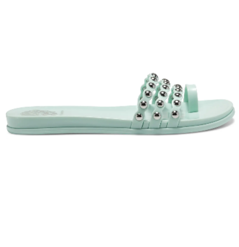 Vince Camuto Women's Edolyn Turquoise Studded Toe Loop Slide Sandal - Picture 3 of 6