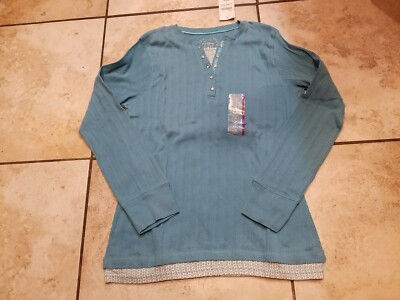 ARIZONA JEAN CO. Juniors GIRLS  Blue Wave LONG SLEEVE SHIRT Size 18.5 +