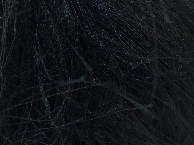 38Yds Black Extra Long Eyelash Yarn Ice Luxurious Solid Black Fun Fur 50gr 7711 - Image 2 of 3