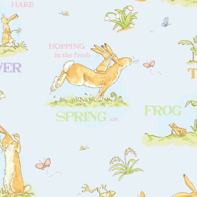 When I am Big Nutbrown Hare on Blue By the yard 43 inches wide fabric Clothworks