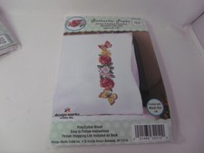 Design Works Stamped Pillow Cases BUTTERFLY POPPY for Embroidery 20" x 30" 1 Pr