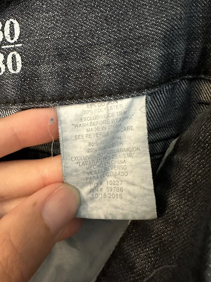 BEVERLY HILLS POLO CLUB Hombres 30x30 Lavado Oscuro Pierna Recta Denim Gris JEANS Foto 4 de 4