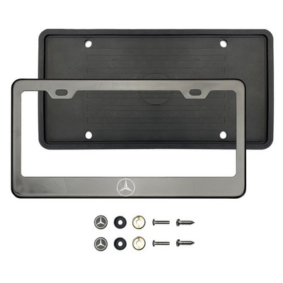 Black Chrome Laser Etched Custom three-pointed star License Plate Frame