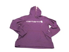 Carhartt Hoodie Youth Large 12-14 Purple Pullover Knit Logo Sweatshirt Kangaroo