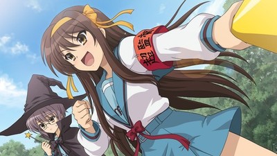 Anime nagato yuki girls witch hat open mouth fist brown Custom Gaming Mat Desk