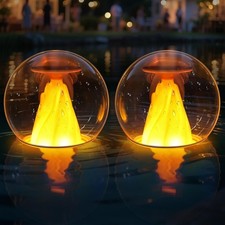 Solar Floating Pool Lights Waterproof LED Glow Balls for Outdoor Decor 2PCS