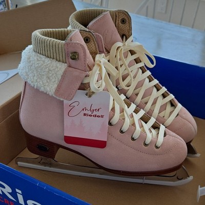 Riedell Ember Blush Ice Skates Size 7 Waterproof Suede Luna Blade