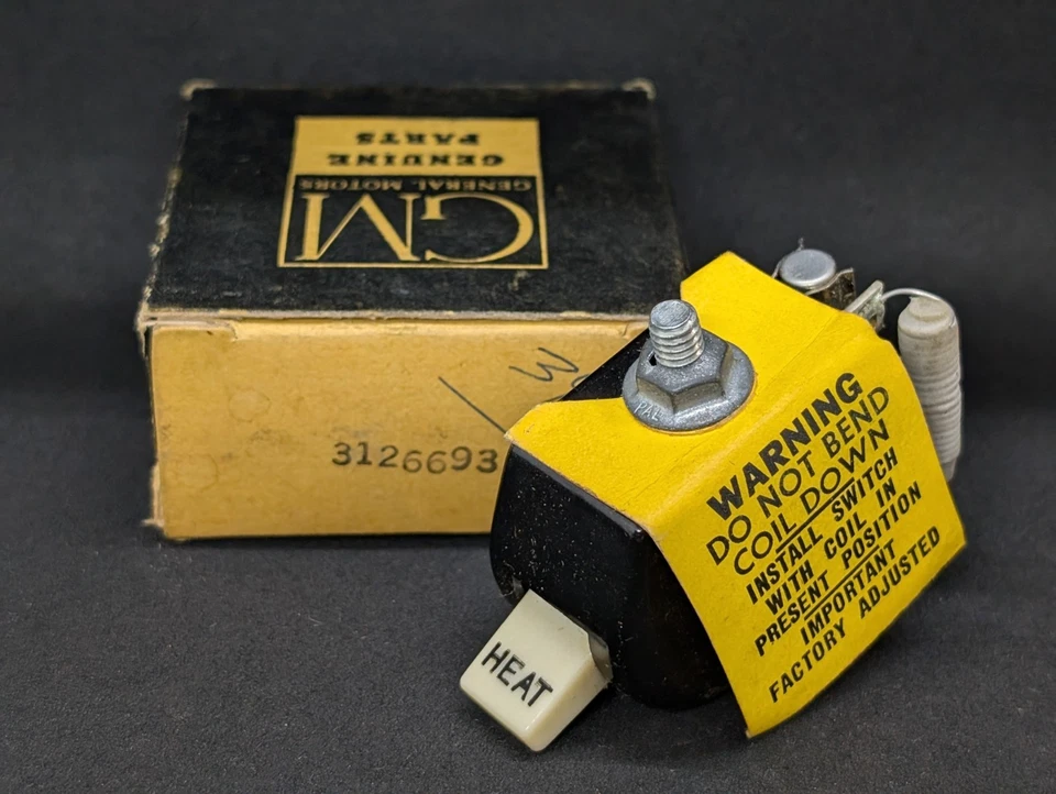 NOS 34-54 雪佛兰通行证实用性和商用卡车现金加热器开关 3126693 — 第 2/4 张图片