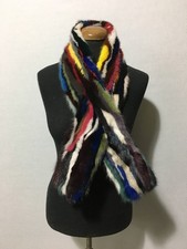Colorful Real Mink Fur Scarf - Handmade