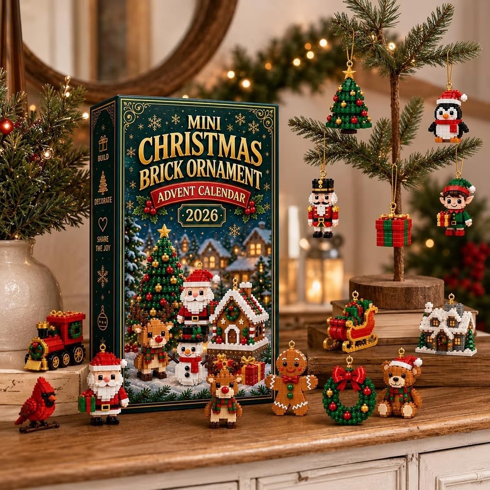 Buildable Calander Mini Christmas Brick Ornament Advent Calendar 24 Day Unique Buildable ...