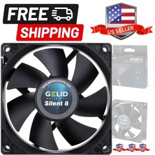 Silent 8 Black-Case Fan 80mm-3 Pin-Silent Operation-80x80x25mm--Rubber Fan Mo...
