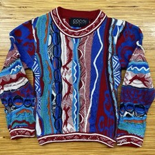 Vintage Kids Coogi Sweater Size 2T Multicolored 3D Biggie Hip Hop