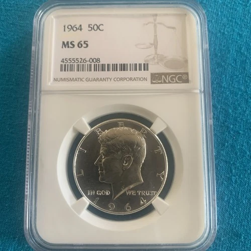 1964 Silver Kennedy  JFK Half Dollar - NGC MS 65 - Beautiful Coin