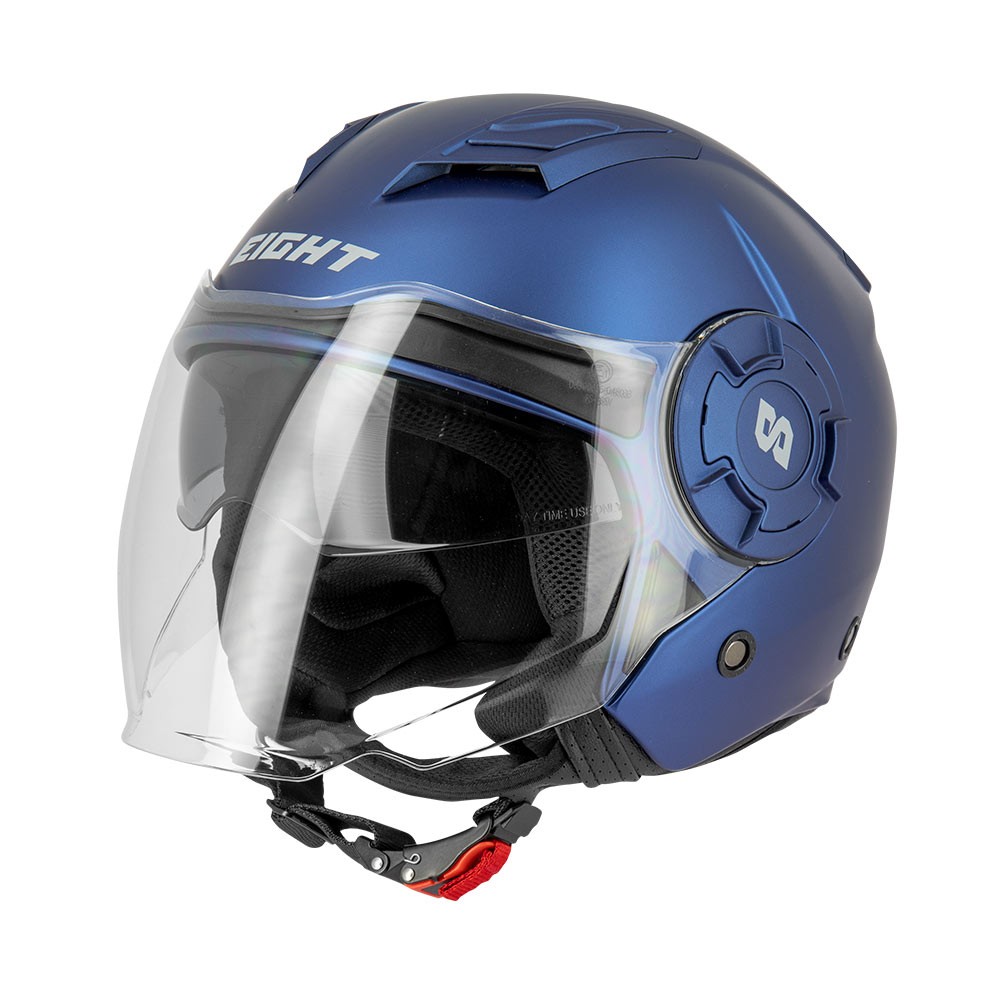 Casque jet S749 Twister moto scooter bleu taille XS compact