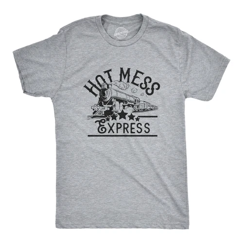 Mens Hot Mess Express T Shirt Funny Train Hangover Novelty Party Tee