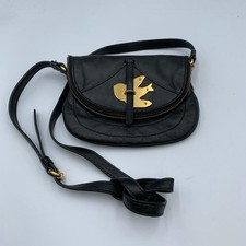 Marc Marc Jacobs Crossbody Bag Black Leather Gold Bird Petal To The Metal Flap