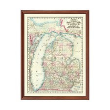 Old Map of Michigan 1879 - Vintage Michigan Art