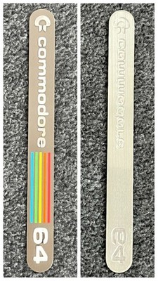 Vintage Original 1982 Commodore 64 C64 Home Computer Metal Tag Label Emblem 