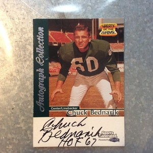 Chuck Bednarik Autographed Greats of The Game Sports Illustrated Card