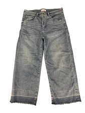 LOFT High Rise Waist Wide Leg Crop Jeans Ankle Frayed Released Hem Size 12/ 31
