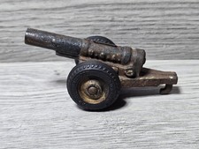 1930s Vintage Arcade Cast Iron Toy Cannon 4" w/ Hard Rubber Tires