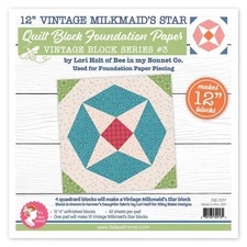 It's Sew Emma 12" Vintage Milkmaid's Star Quilt Block Foundation Paper