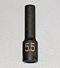 MATCO TOOLS "ADV" ADP5.5M6V, 1/4" Dr. 5.5MM IMPACT SOCKET, 2" DEEP, 6PT *NEW*