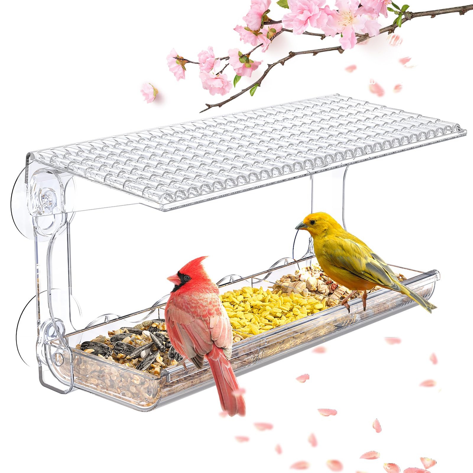 For Outdoors, Clear Bird Feeders Window Mounted With Stron...