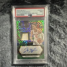 Panini 2023-24 Select Donte DiVincenzo Auto Green Prizm /5 PSA 9 Knicks
