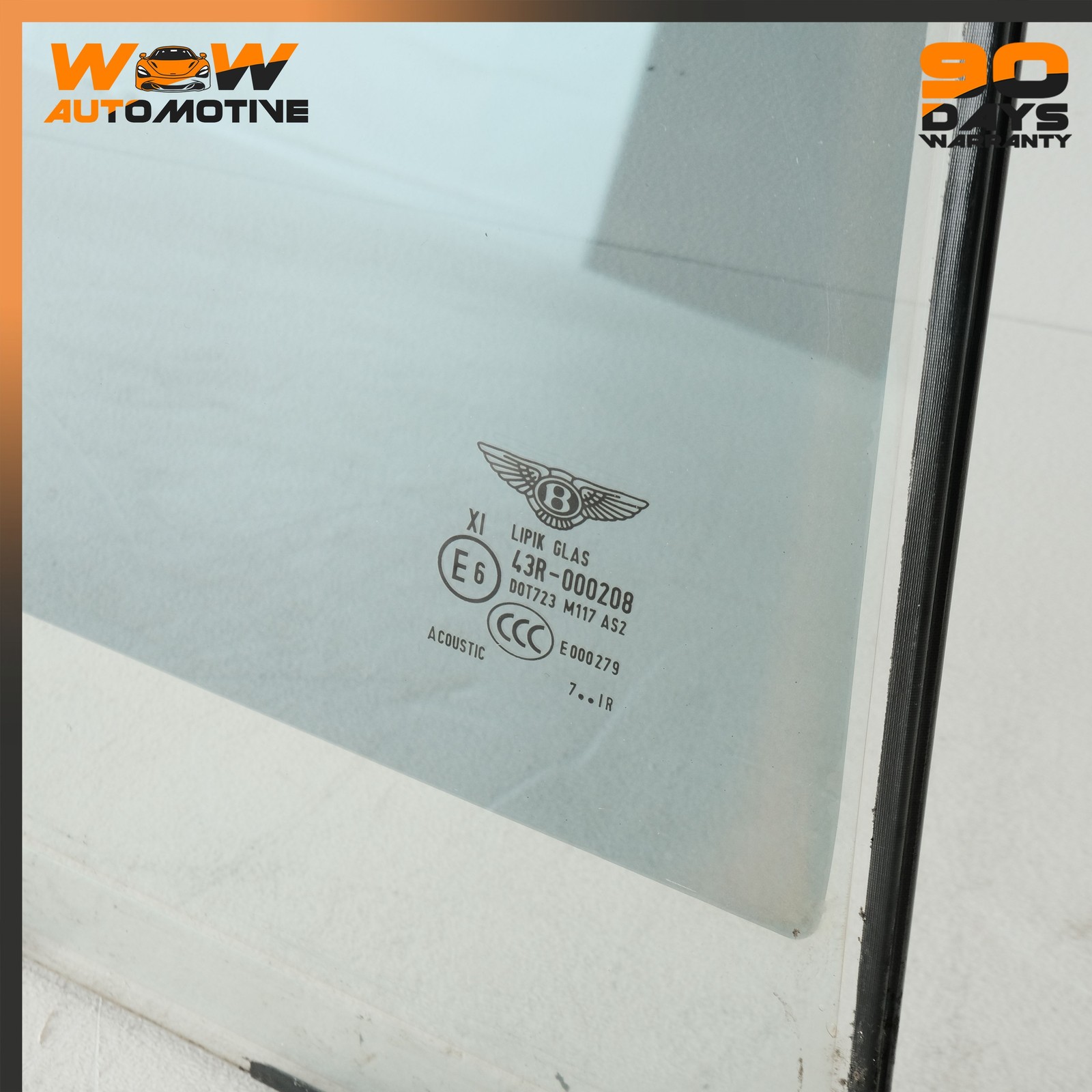 06-13 BENTLEY CONTINENTAL FLYING SPUR REAR RIGHT QUARTER DOOR WINDOW OEM