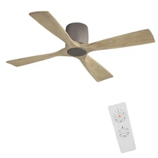 Ceiling Fan no Light - 48 inch Solid Wood Flush Mount Ceiling Fan with Remote...