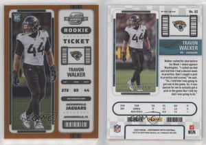 2022 Panini Contenders Optic Ticket Orange Prizm /50 Travon Walker #92 Rookie RC