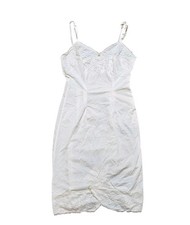 Vintage Beverly Vogue Of California Skirt Saver Slip SZ 34 White Lace Side Zip