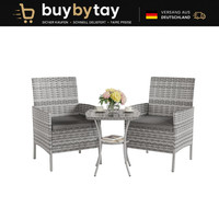 GartenmöBel Set 3-Teilig Lounge Polyrattan Wetterfest FüR Balkon Terrasse 2