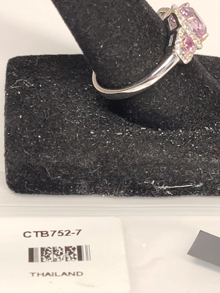 Pink Kunzite Rhodium Over Silver Ring 2.16ctw - Image 2 of 2