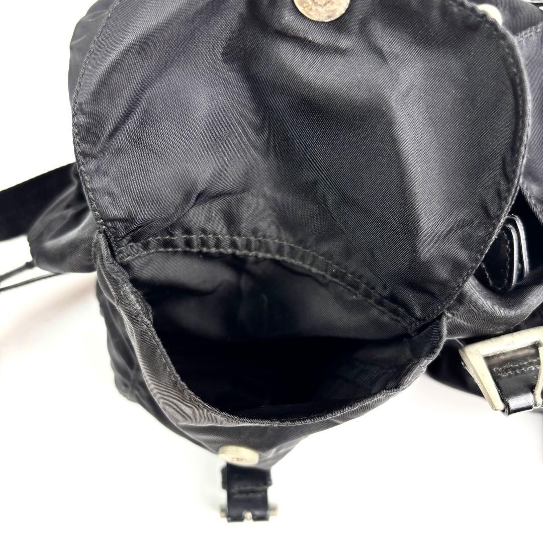 PRADA Backpack Triangle Logo Drawstring Nylon Bla… - image 14