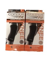 2 Copper Fit Freedom Compression Knee Sleeves Large Unisex Copper Infused NEW