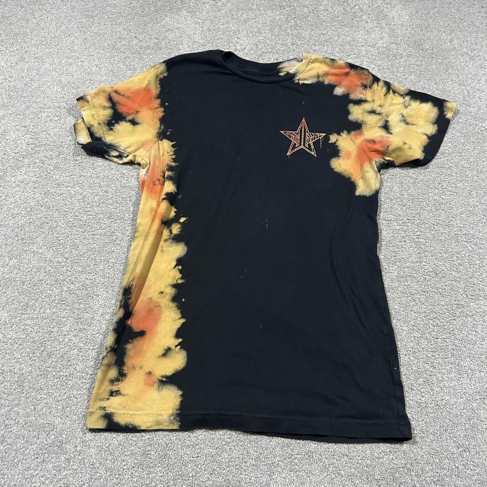 Jeffree Star Cosmetics Halloween Spider Web T Shirt Women S Black Bleach Tie Dye