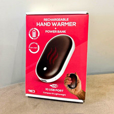 REDS Electric Hand Warmer Rechargeable Power Bank 3000mAh 40-50&deg;C Black HE-836