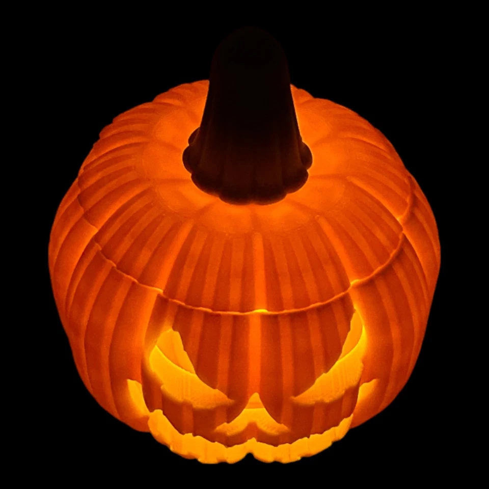 Deko Kürbis, Halloween, beleuchtet, Herbstdeko, Tischdecko, mit LED Teelicht - Bild 3 von 4