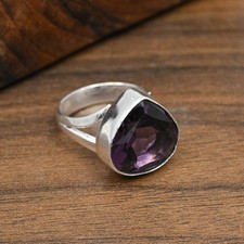 Amethyst Gemstone Handmade 925 Solid Sterling Silver Jewelry Ring Gift For Her