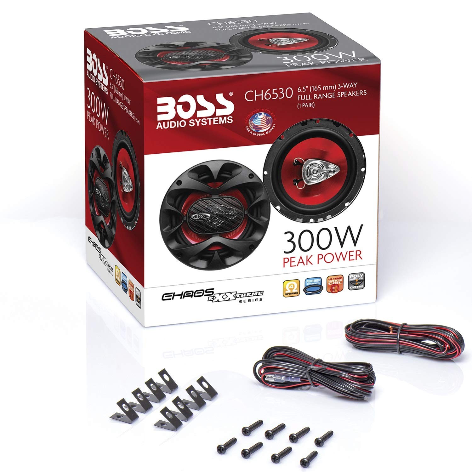 Boss Audio CH6530 Chaos Series 6.5" 300W 3-Way Car Door Speakers Pair