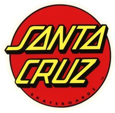 Santa Cruz Skateboard Sticker Rot Gelb Schwarz Transparent 8cm Gestanzt