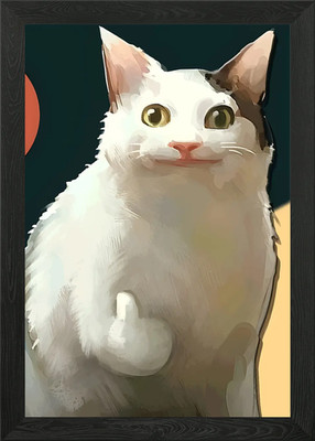 Katze Meme gerahmtes Wandbild Poster Leinwanddruck Bild