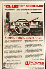 Winner International CLUB "Simple, Tough, Street-wise" Vintage Print Ad 1989