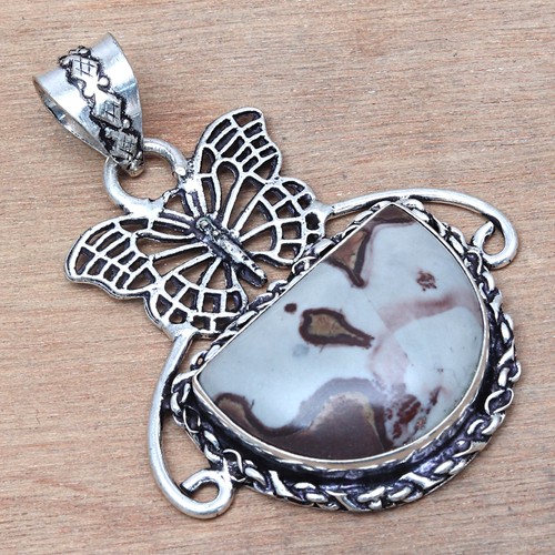 Pendant Designer Jasper Gemstone Handmade Gift For Her Silver Jewelry 2