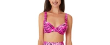 MSRP $20 California Waves Juniors Underwire Bikini Top Pink Size Large