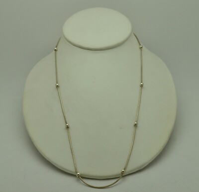 STERLINGSILBER PERLEN RUNDE SCHLANGENKETTE HALSKETTE 20,25'' #FML019
