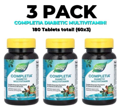 Nature's Way, Completia, Diabetic Multi-Vitamin, 3 PACK, 60 Tablets each x 3